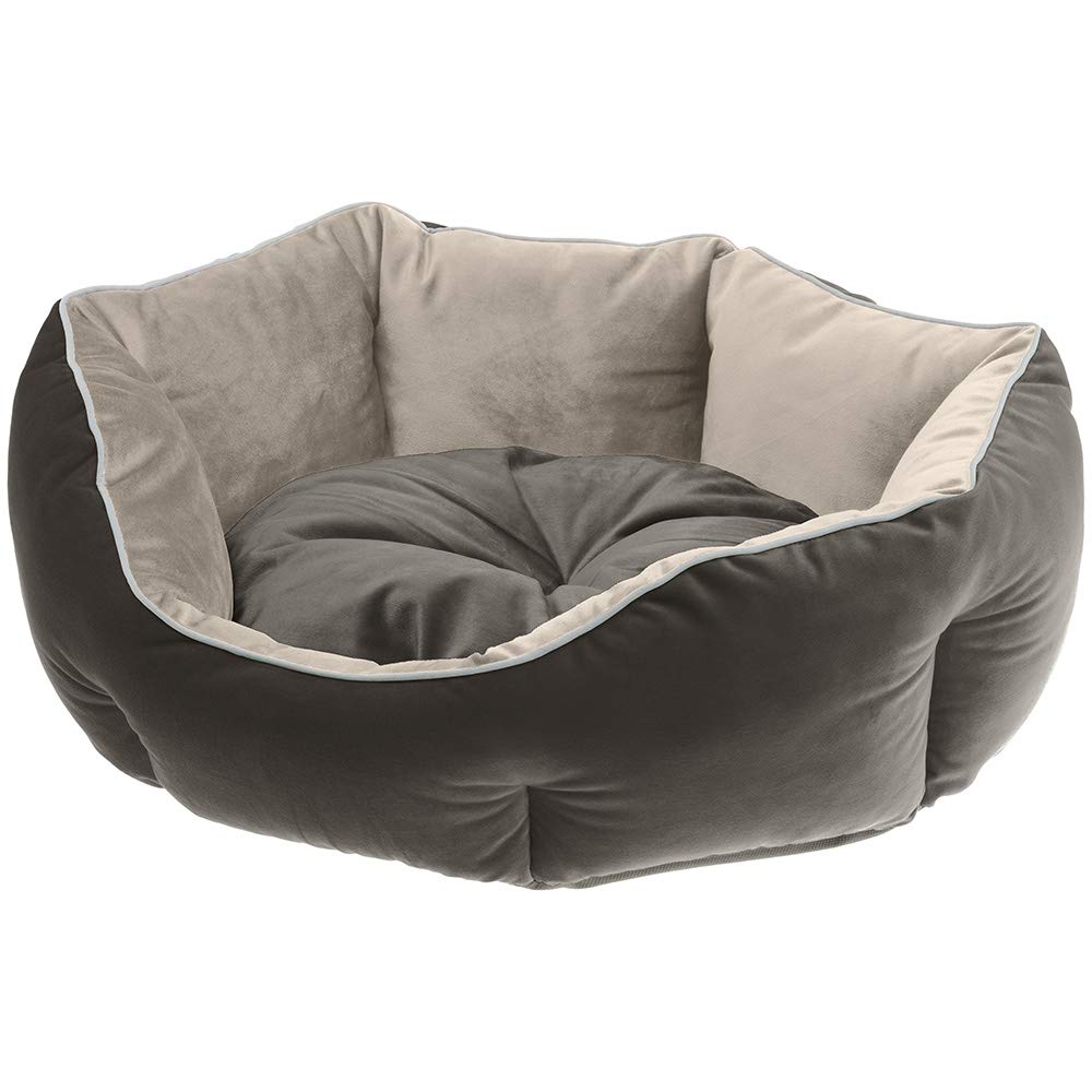 ferplast-queen-50-sofa-velours-chien-et-chat-beige-gris-medium image 1