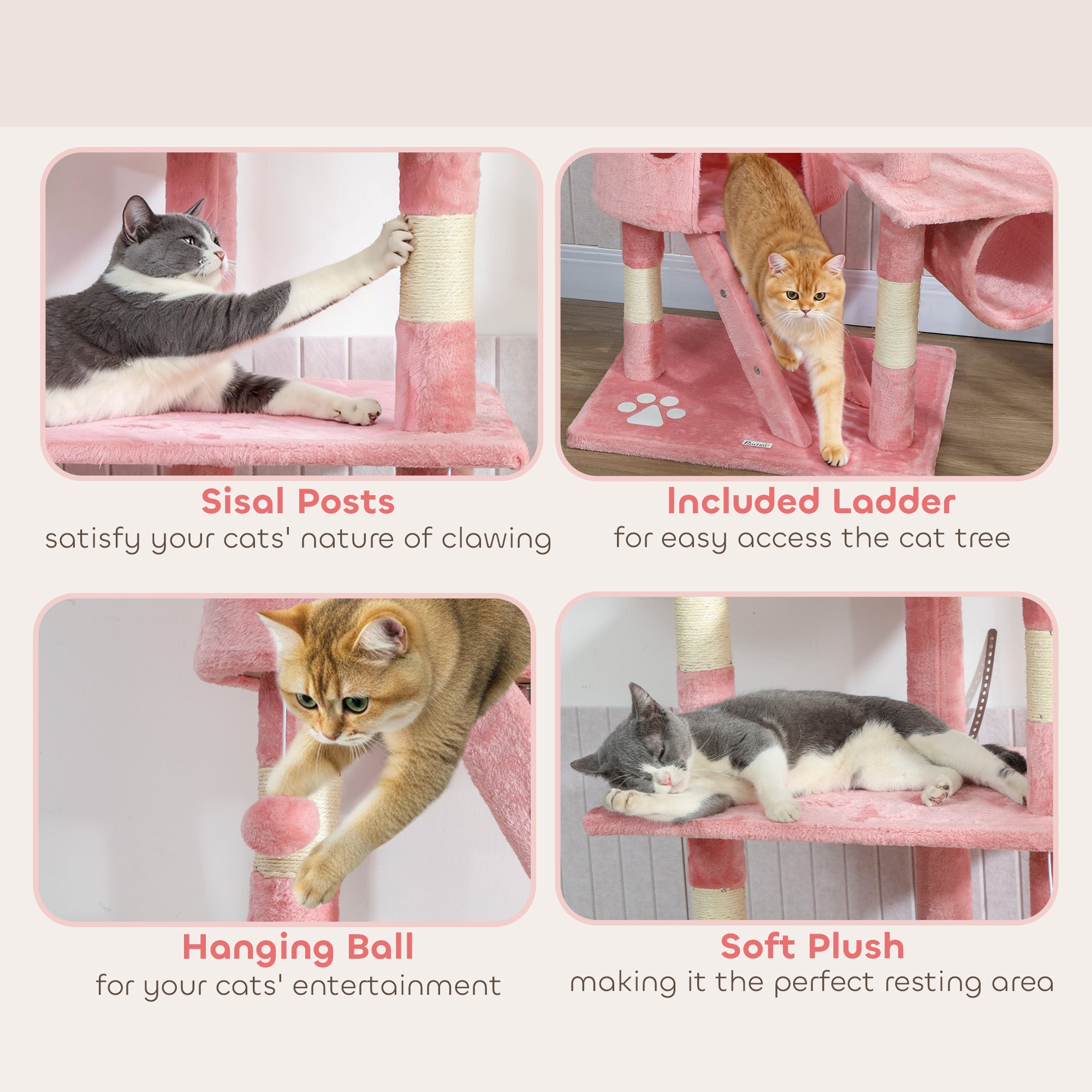 pawhut-arbre-chat-du-sol-au-plafond-7-niveaux-avec-hamacs-rose image 8