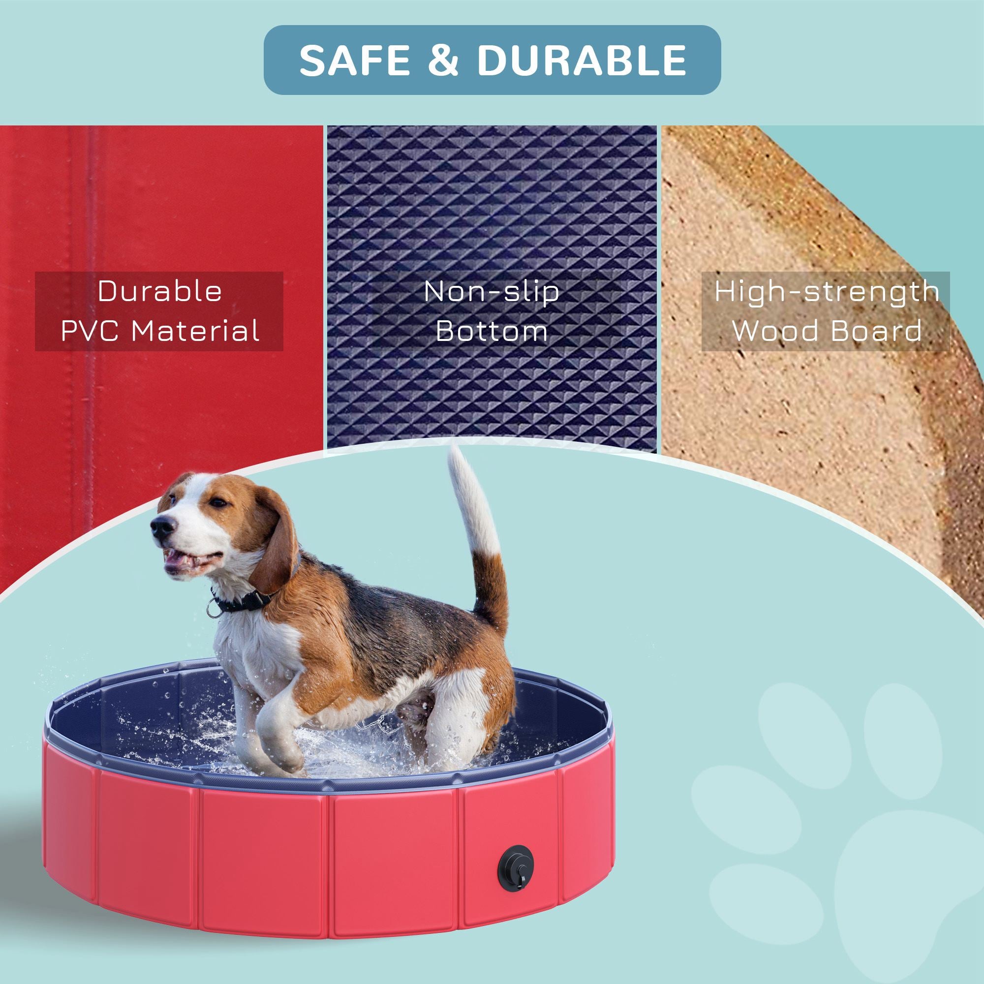 pawhut-piscine-pliante-pour-chien-80-x-20-cm-rouge-avec-fond-antid-rapant image 8