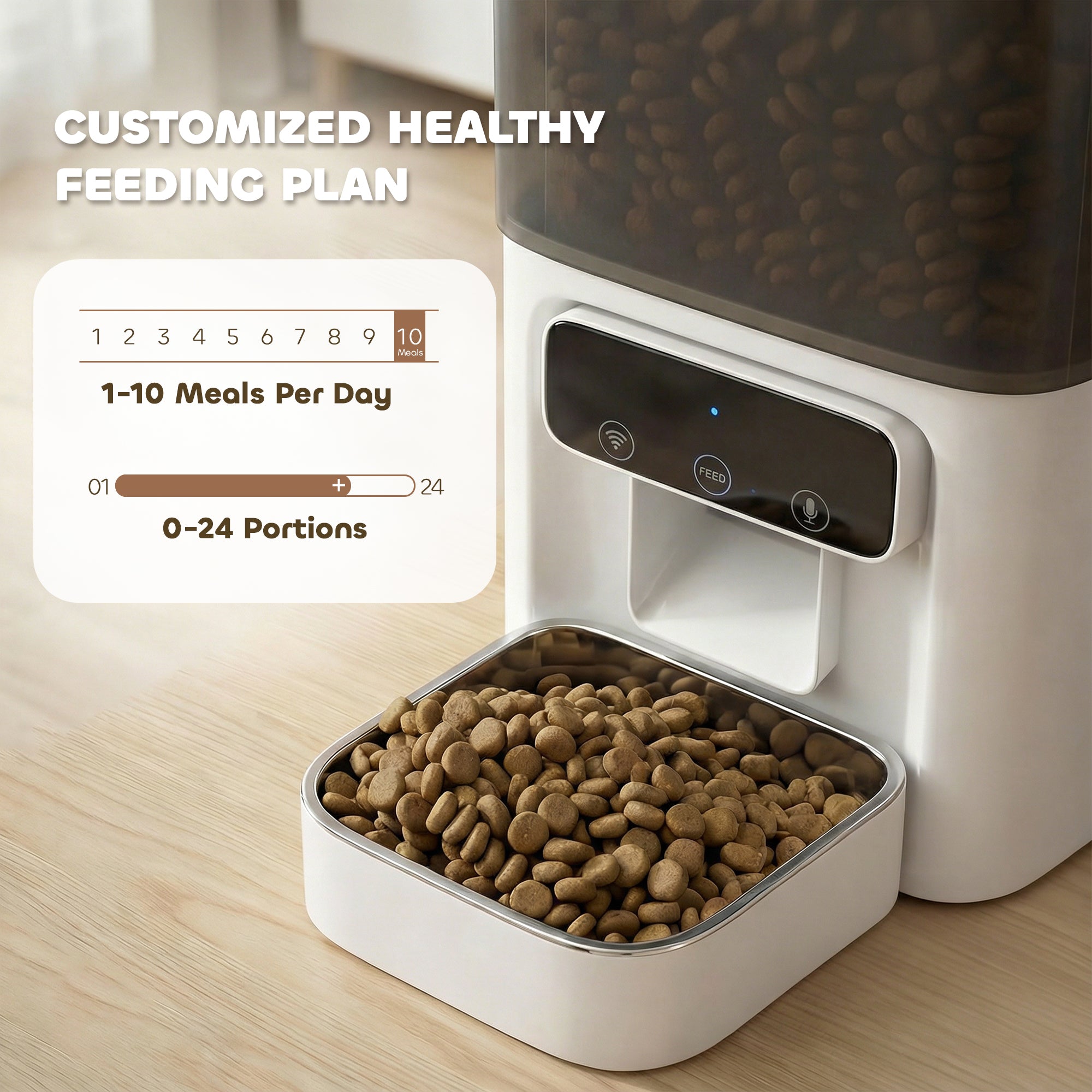 pawhut-distributeur-automatique-pour-chat-4-5-l-avec-bol-inox-wifi-jusqu-10-repa image 6