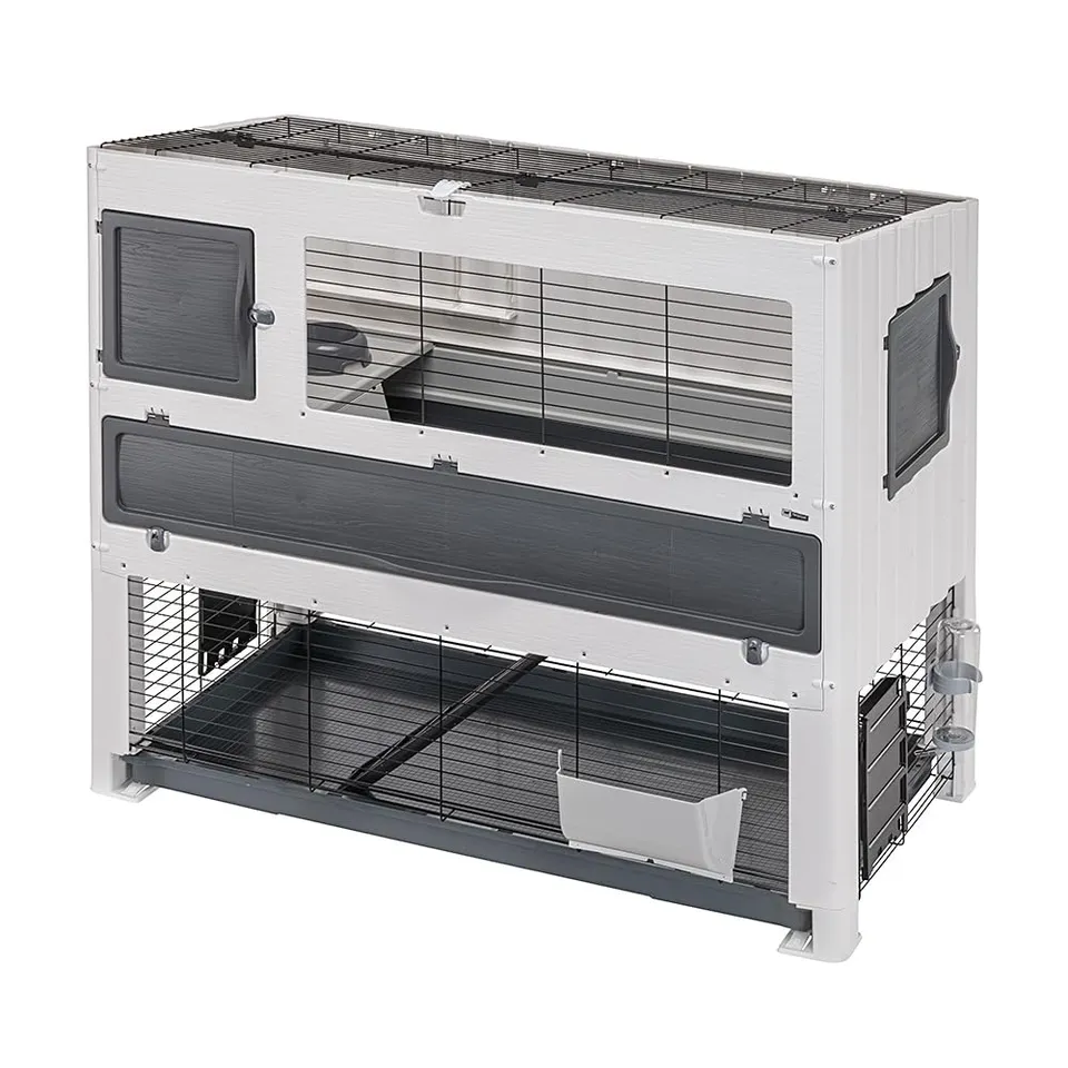 ferplast-bonnie-large-cage-lapin-2-niveaux-128x64x113-cm-avec-enclos image 1