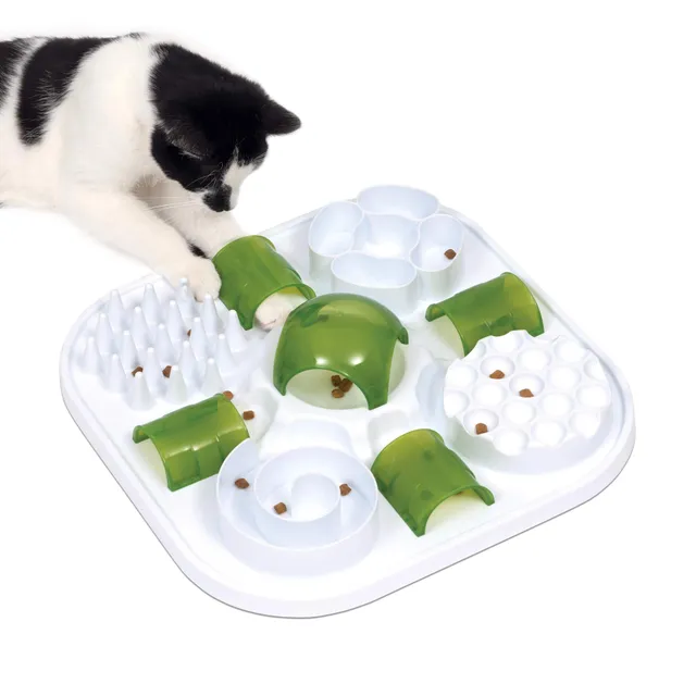 catit-play-treat-puzzle-jouet-interactif-pour-chat-40x40x10-cm-6-activit-s image 1