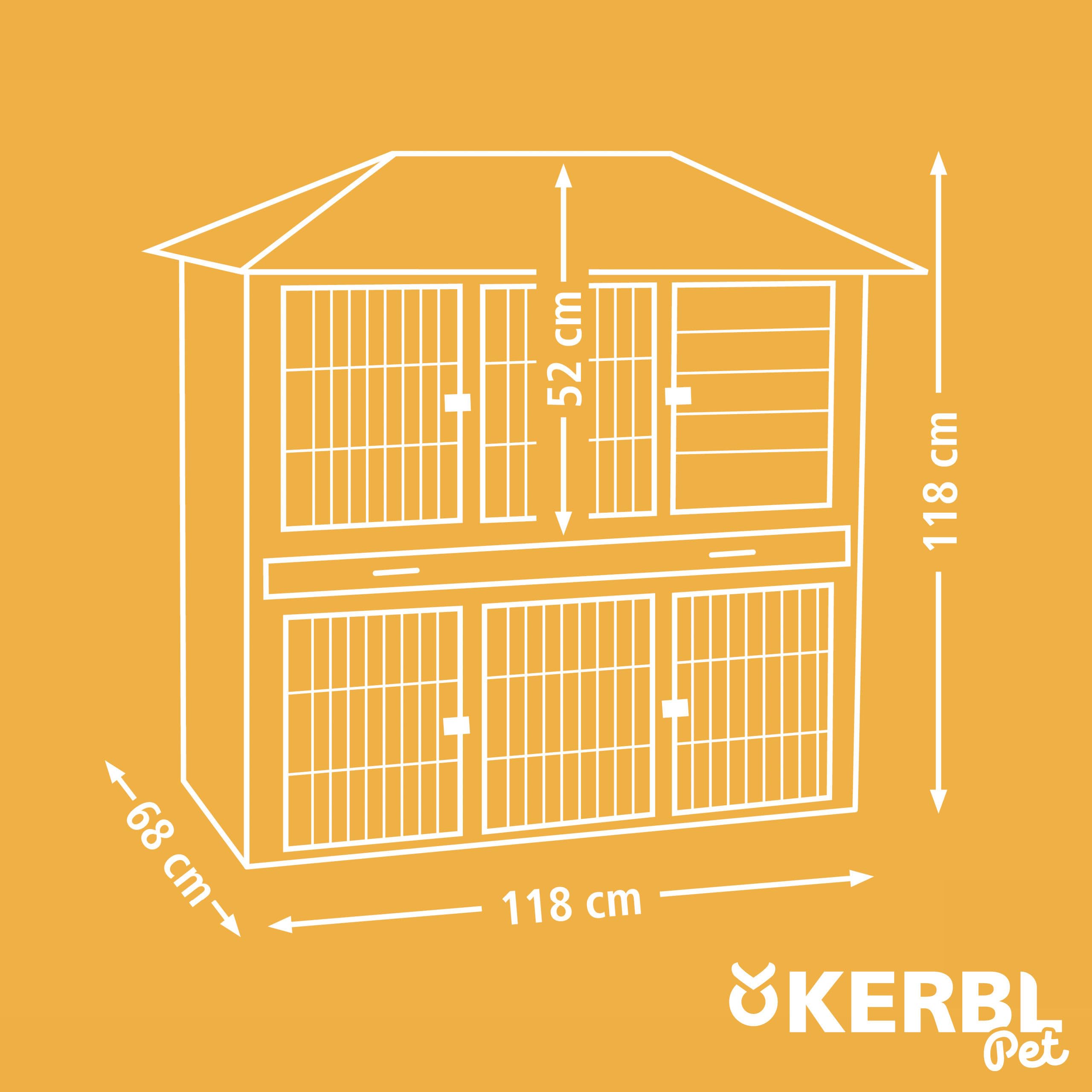 kerbl-villa-cage-rongeurs-clapier-bois-2-tages-118-x-68-x-118-cm-toit-bitum image 8