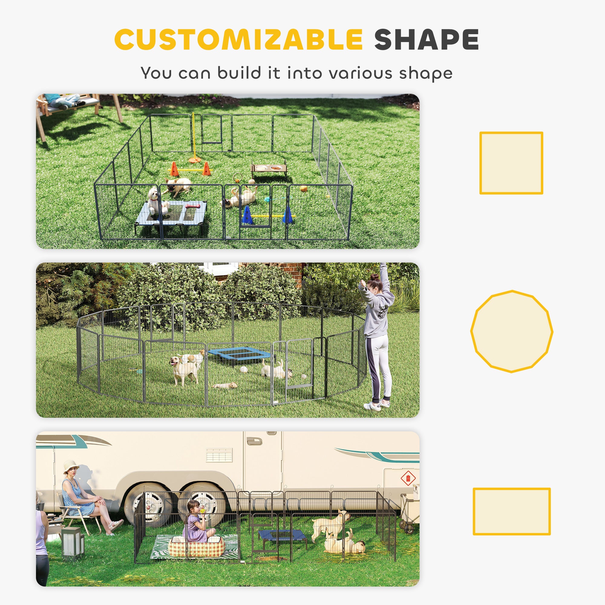pawhut-parc-pour-chien-16-panneaux-modulable-80-cm-de-haut image 6