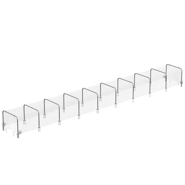 pawhut-tunnel-poulailler-extra-long-900-x-99-cm-filet-nylon-acier-galvanis image 1