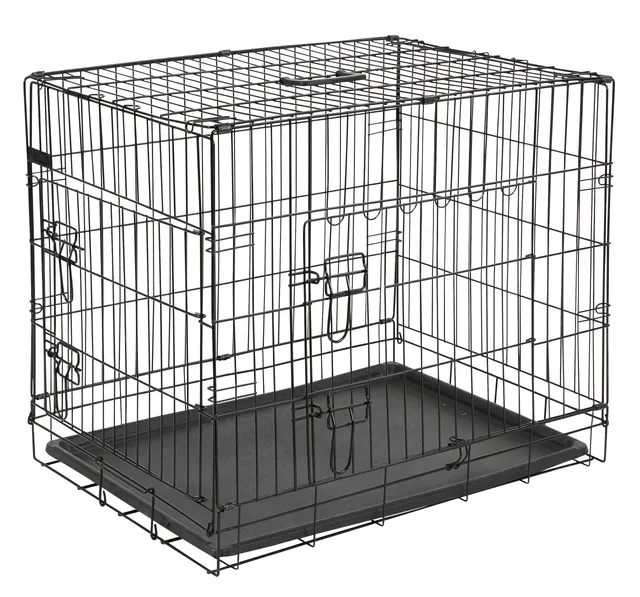 kerbl-pet-cage-de-transport-grillag-e-deux-portes-pour-chien-noire-92-x-63-x-74- image 1