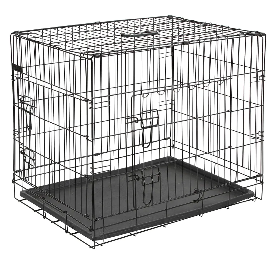 kerbl-pet-cage-de-transport-grillag-e-deux-portes-pour-chien-noire-92-x-63-x-74- image 1