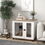 pawhut-cage-pour-chiens-style-meuble-double-porte-marron-petits-et-moyens-chiens image 3