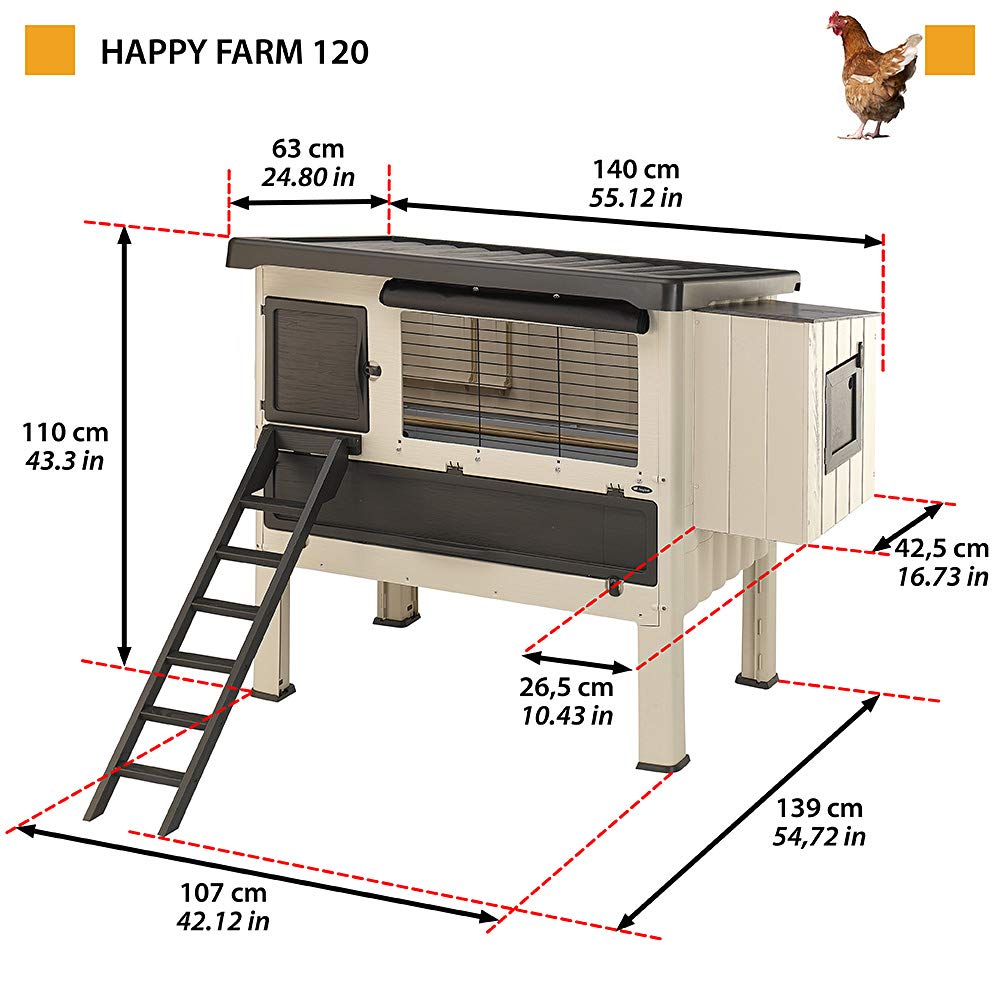 ferplast-happy-farm-120-poulailler-d-ext-rieur-en-r-sine-pour-6-poules-140-x-139 image 2