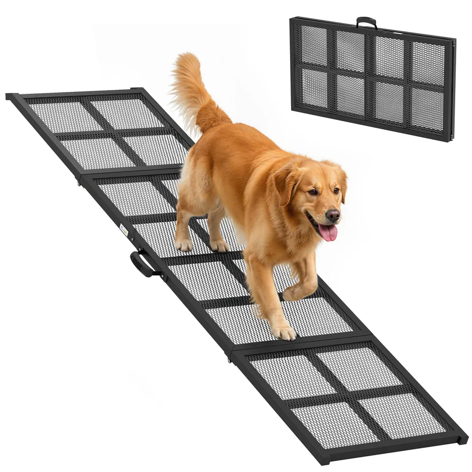 pawhut-rampe-pour-chien-pliable-75-antid-rapante-pour-voiture-noire image 1