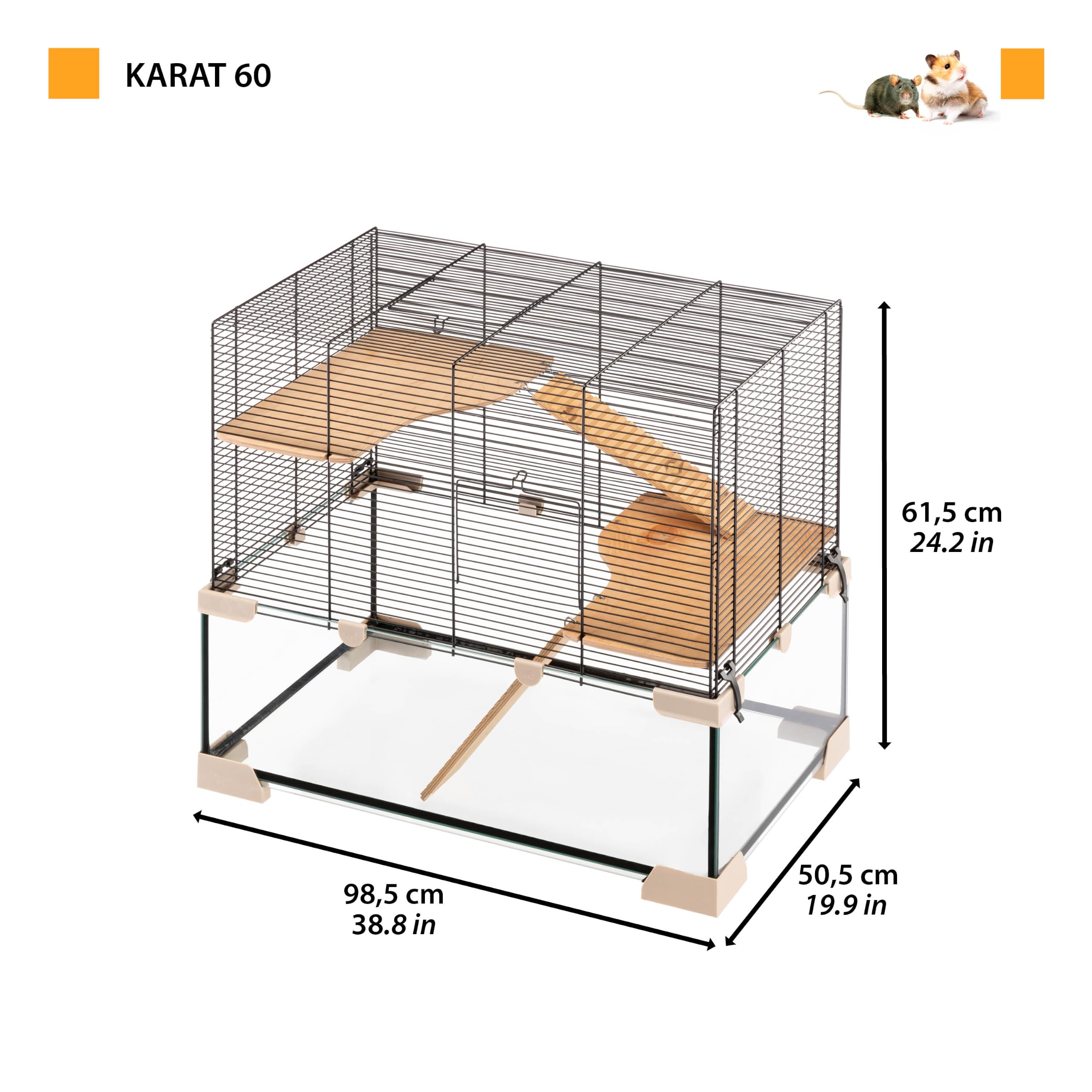 ferplast-karat-60-cage-hamster-et-souris-2-tages-verre-et-m-tal-avec-accessoires image 3