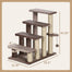 pawhut-escaliers-chat-4-marches-moquette-avec-griffoirs-et-balcon-lat-ral-marron image 5