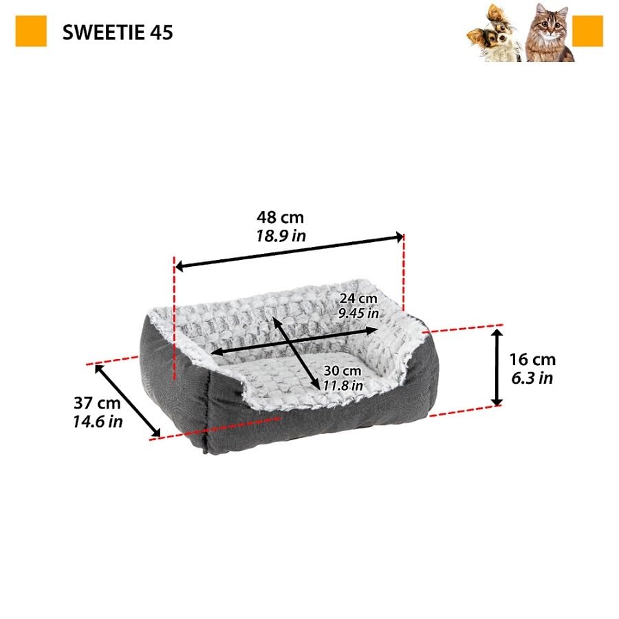 ferplast-sweetie-45-canap-rembourr-chien-et-chat-48-x-37-x-16-cm-blanc-gris image 6