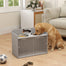pawhut-gamelle-sur-lev-e-pour-grand-chien-avec-rangement-2-bols-inox-gris image 3