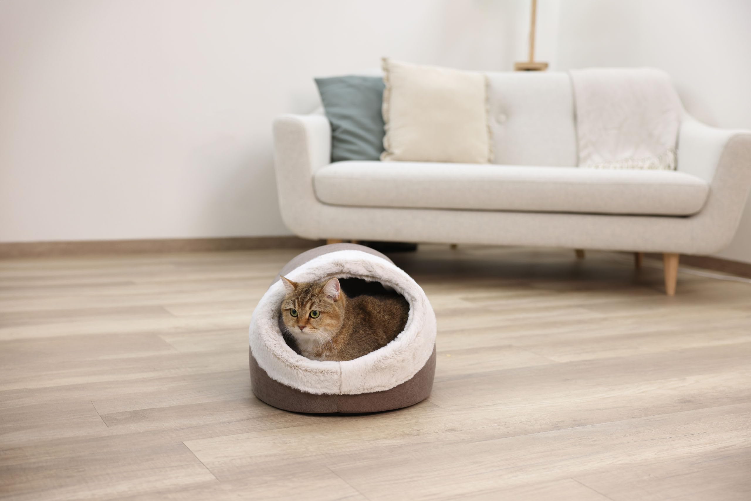 kerbl-pet-niche-chat-jana-cappuccino-45x37x30-cm-grotte-peluche image 3