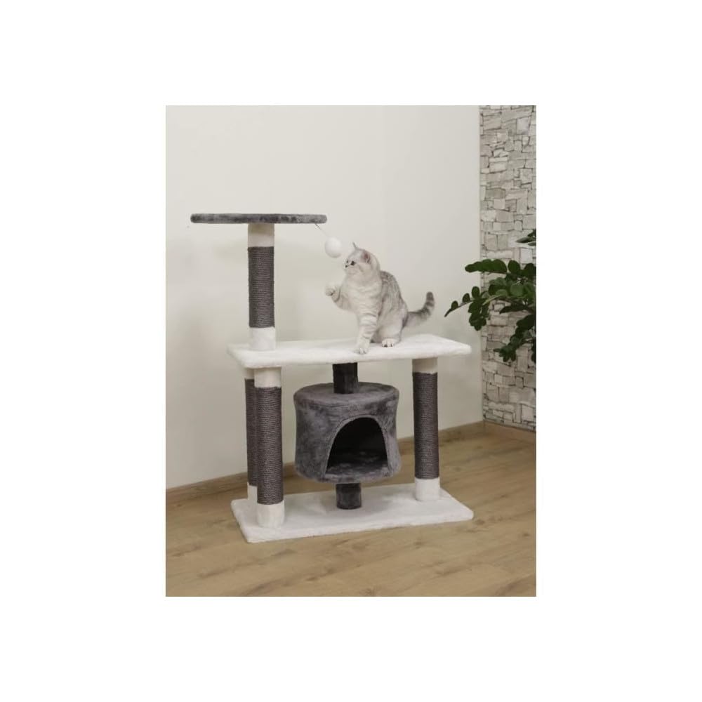 kerbl-pet-arbre-chat-jade-darklight-blanc-gris-70x35x96-cm image 4