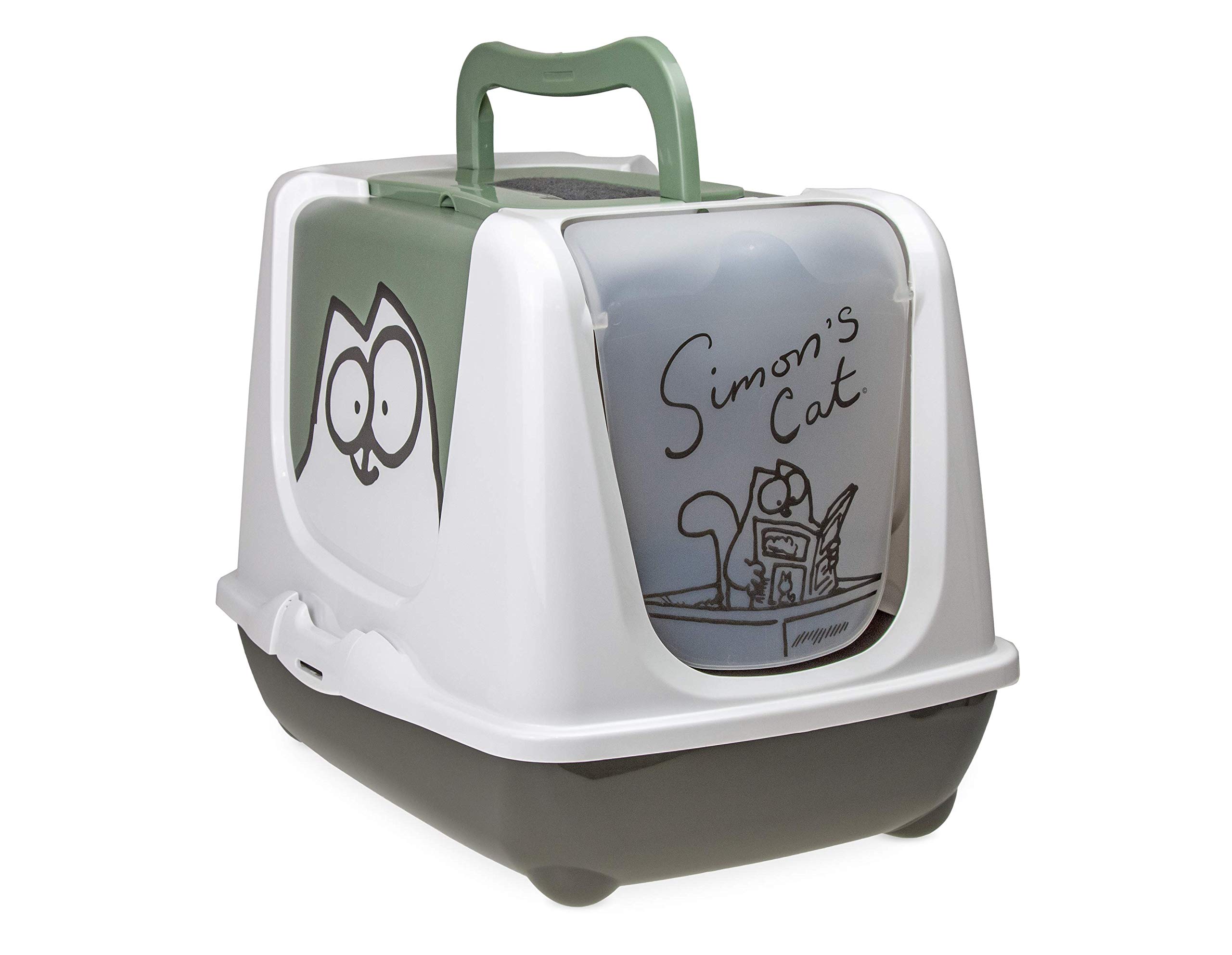 karlie-simon-s-cat-bac-liti-re-ferm-pour-chat-vert-l-50-x-l-37-x-h-39-cm image 1