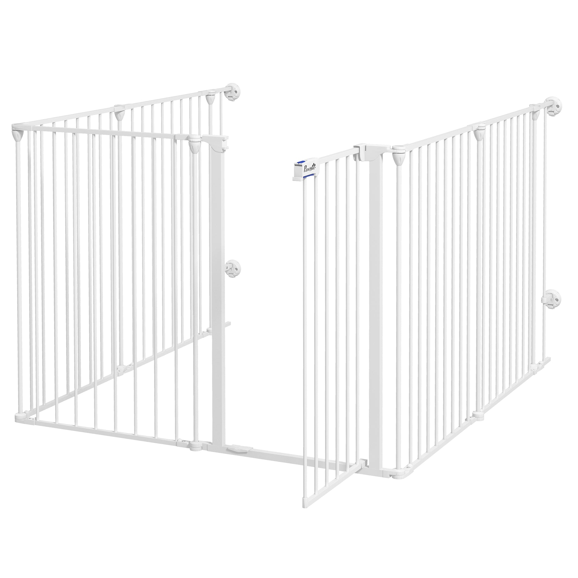 pawhut-barri-re-enclos-6-panneaux-90-cm-avec-verrouillage-blanc image 2