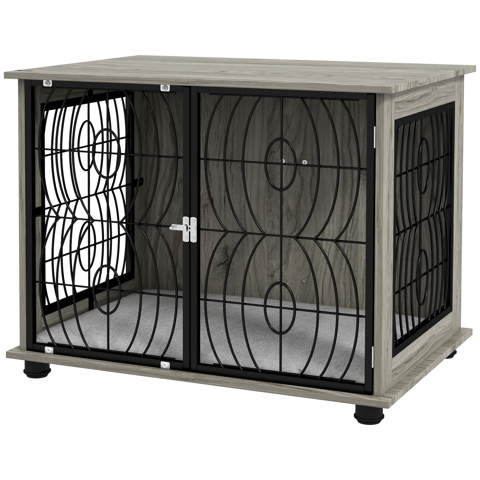 pawhut-niche-table-d-appoint-80-x-56-x-63-cm-avec-coussin-gris image 2