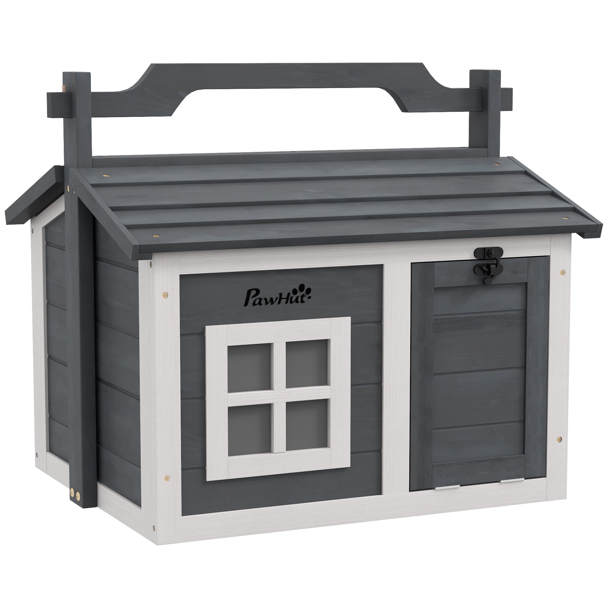pawhut-clapier-cage-2-pi-ces-cochons-d-inde-lapins-bois-gris image 2