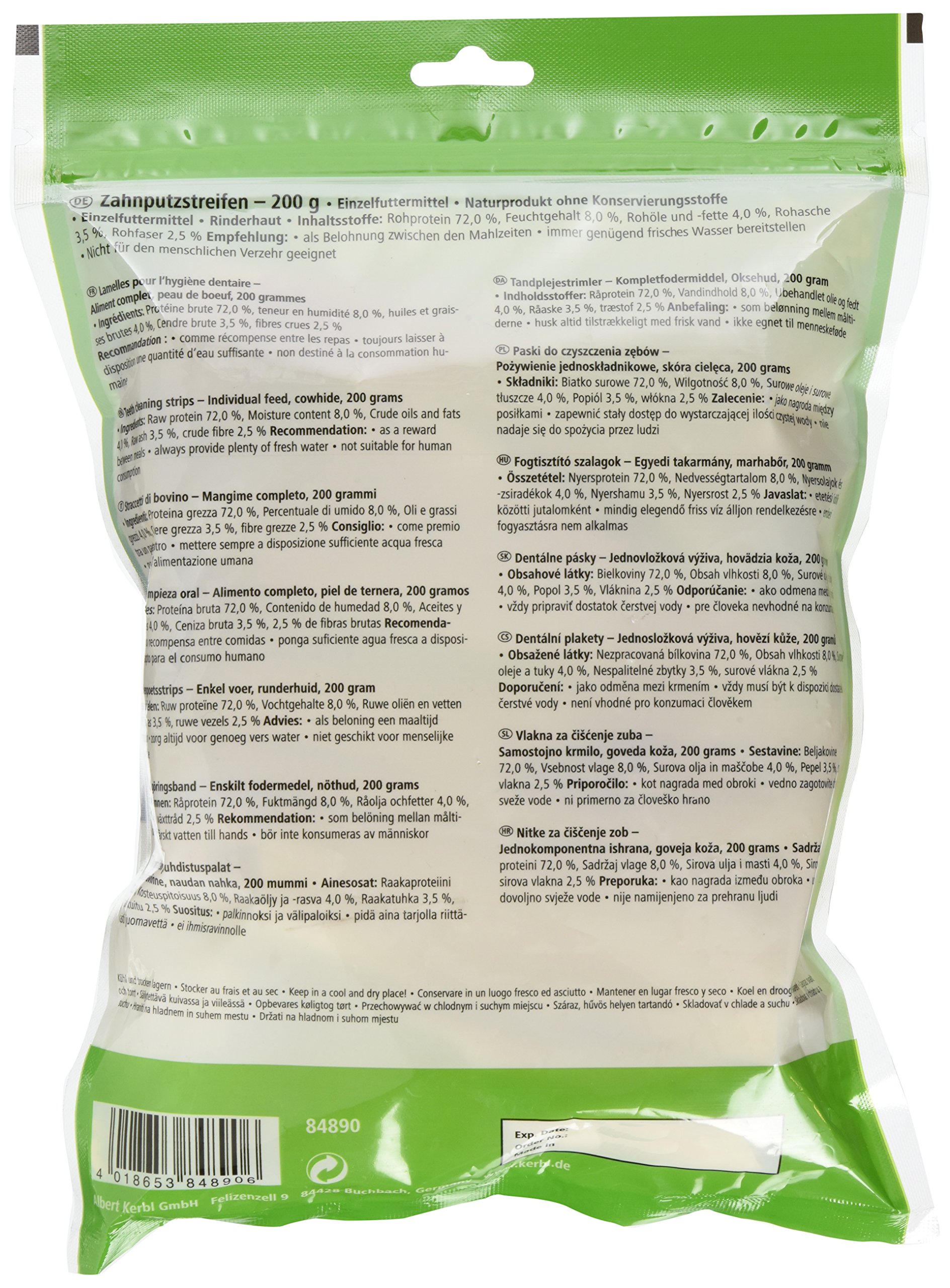 kerbl-pet-lamelles-pour-nettoyage-des-dents-chien-200-g-peau-de-b-uf image 2
