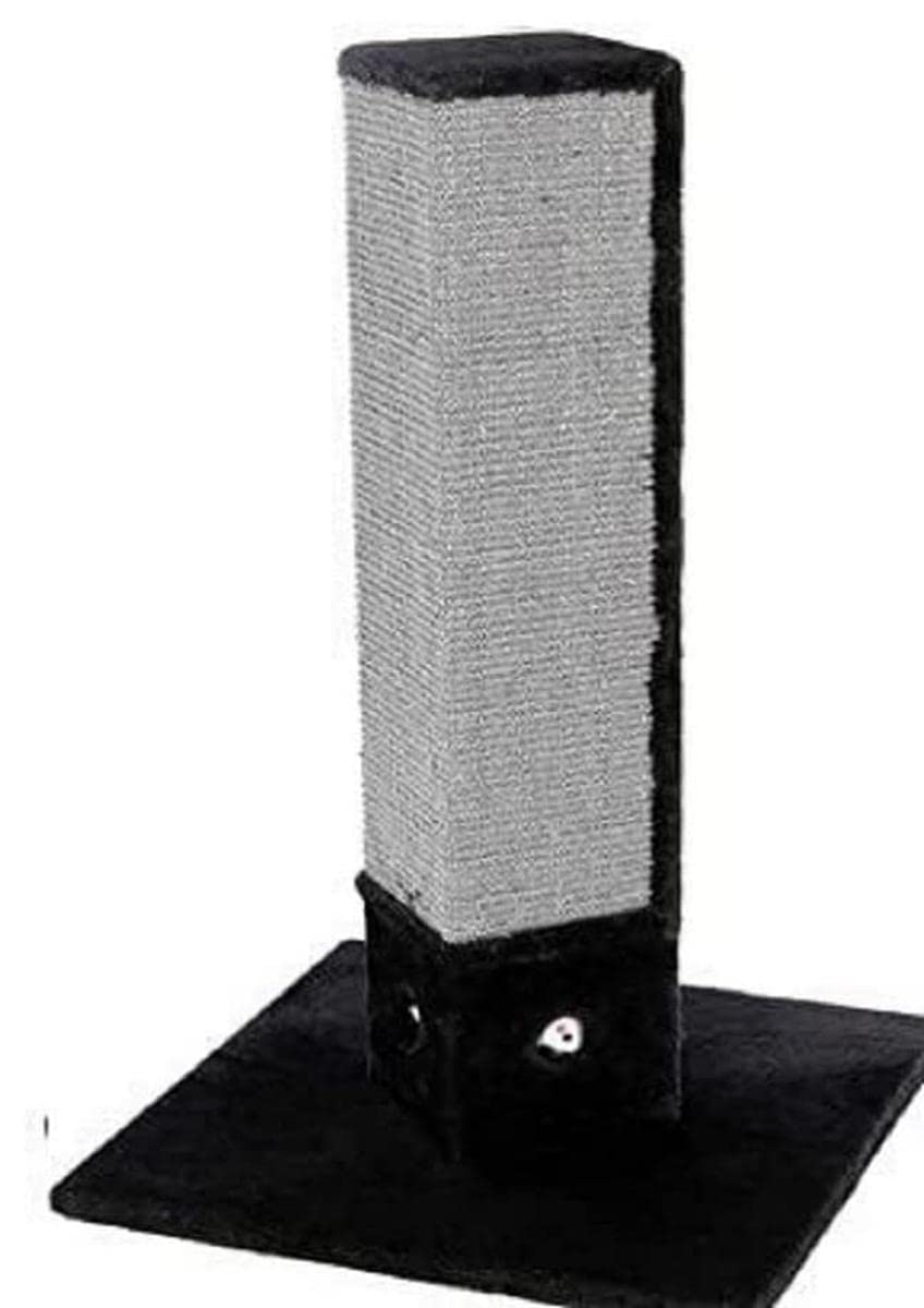 kerbl-pet-4-corner-arbre-chat-noir-48x48x80-cm-bois-peluche-sisal image 1