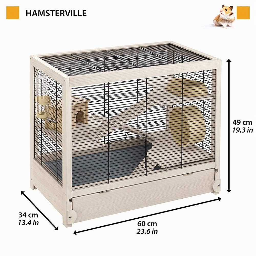 ferplast-hamsterville-cage-en-bois-fsc-60x34x49-cm-multi-niveaux-avec-accessoire image 2