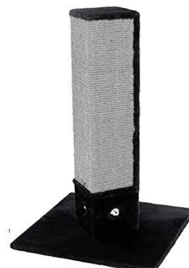kerbl-pet-4-corner-arbre-chat-noir-48x48x80-cm-bois-peluche-sisal image 1
