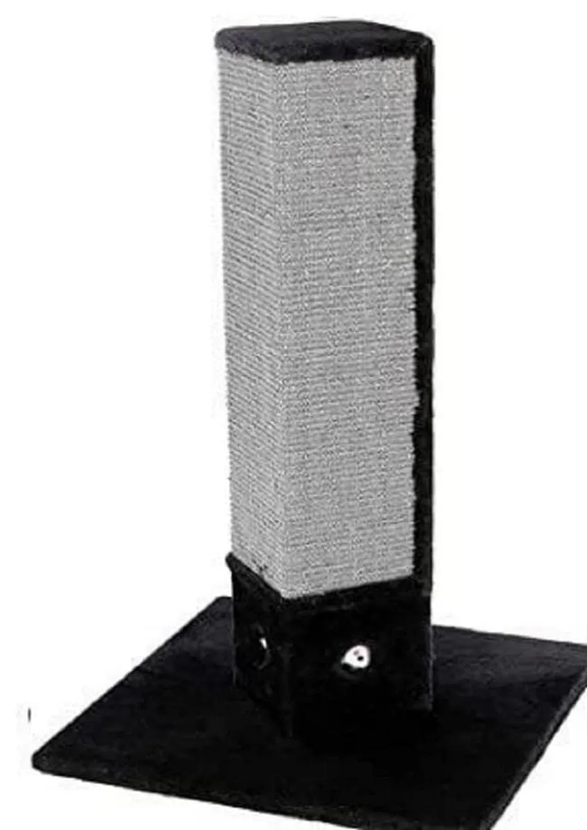 kerbl-pet-4-corner-arbre-chat-noir-48x48x80-cm-bois-peluche-sisal image 1