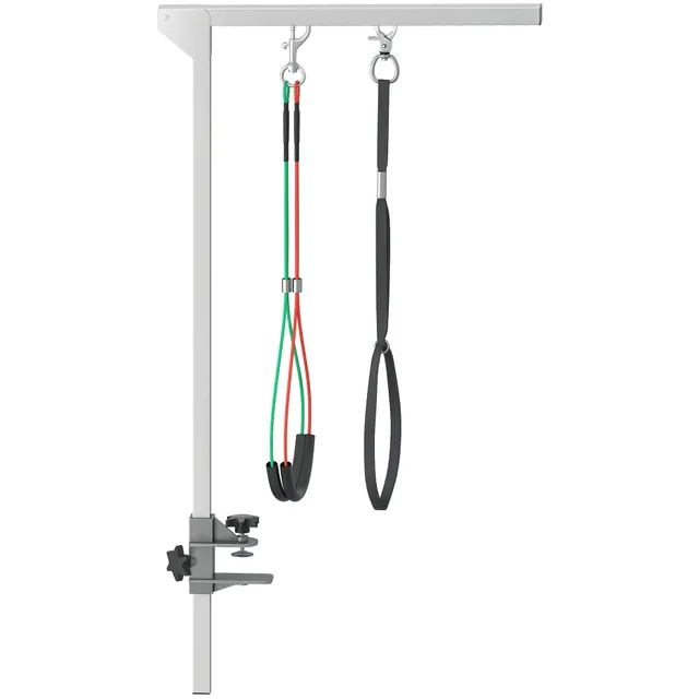 pawhut-bras-de-toilettage-pliable-noir-76-cm-avec-pince-pour-petits-et-moyens-ch image 1