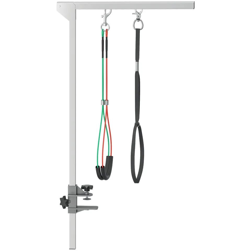 pawhut-bras-de-toilettage-pliable-noir-76-cm-avec-pince-pour-petits-et-moyens-ch image 1