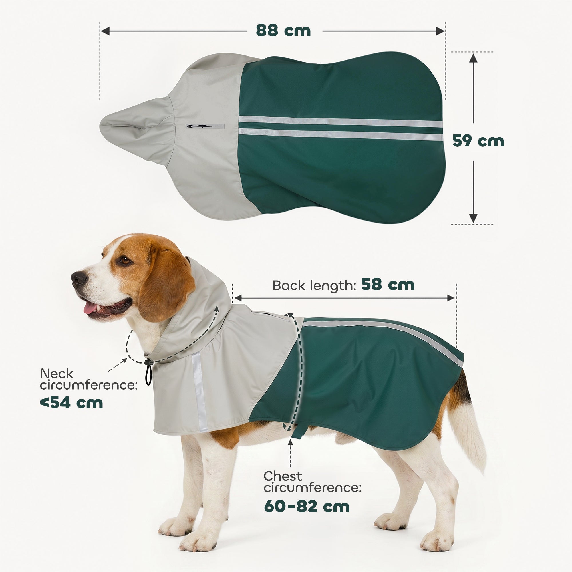 pawhut-manteau-de-pluie-imperm-able-pour-chien-m-vert-avec-capuche image 5