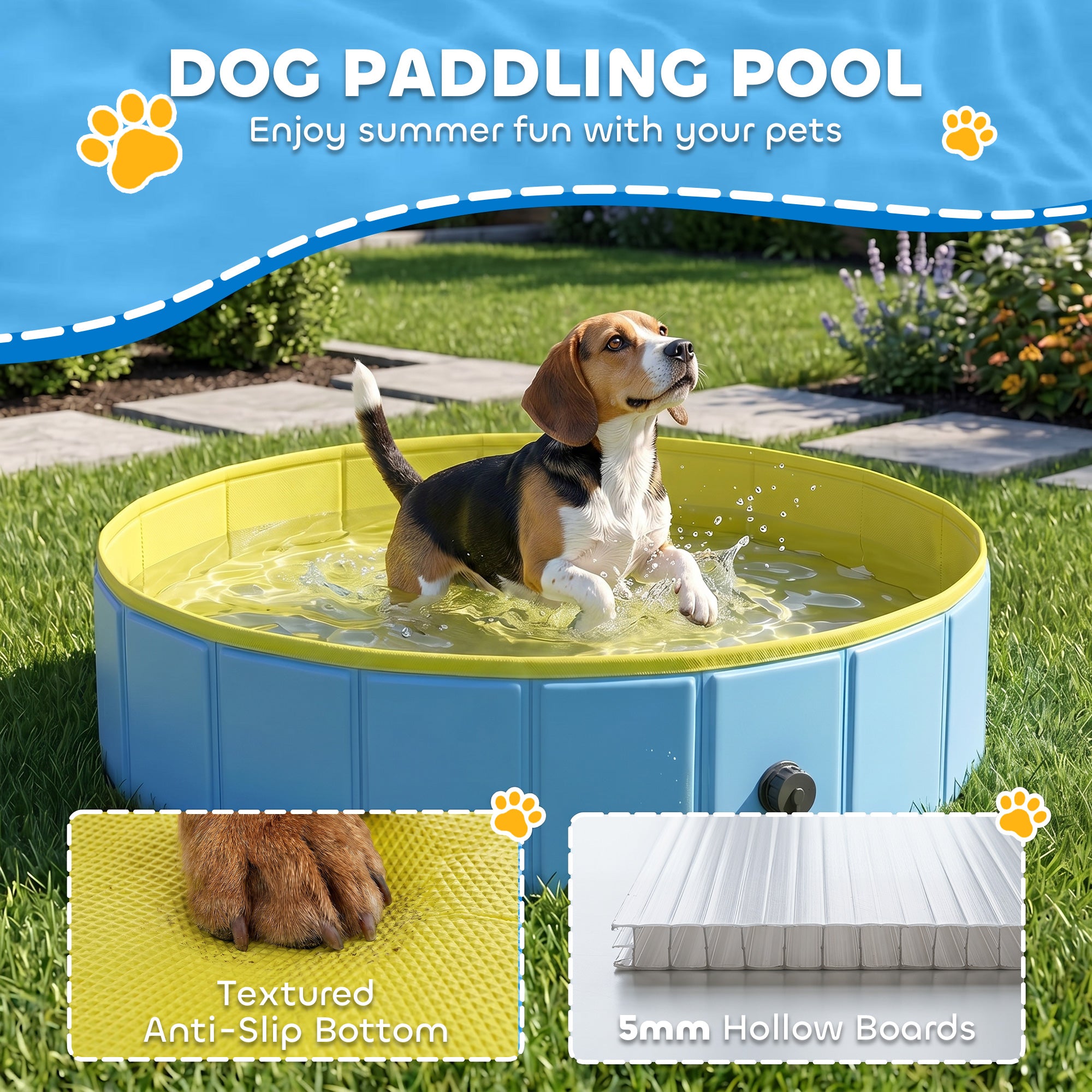 pawhut-piscine-pour-chien-pliable-pvc-100-x-30-cm-bleu-jaune image 6