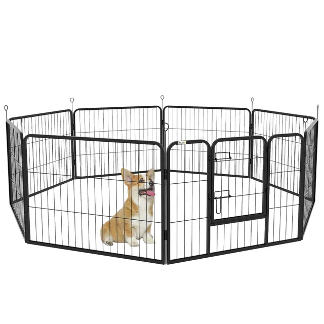 pawhut-enclos-pour-chien-8-panneaux-60-cm-robuste-int-rieur-ext-rieur image 1