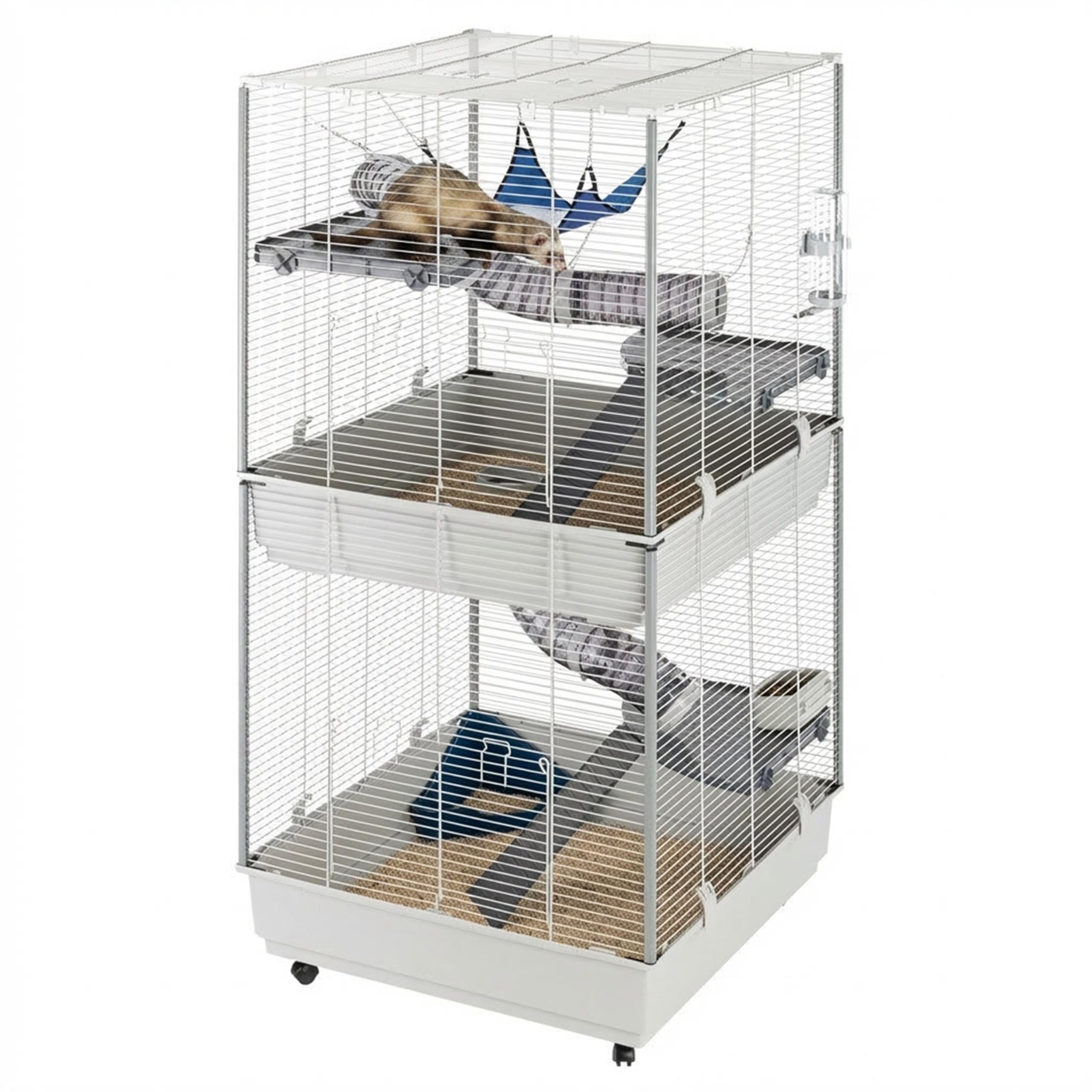 ferplast-furet-tower-cage-pour-furets-75x80x161-cm-grise image 1