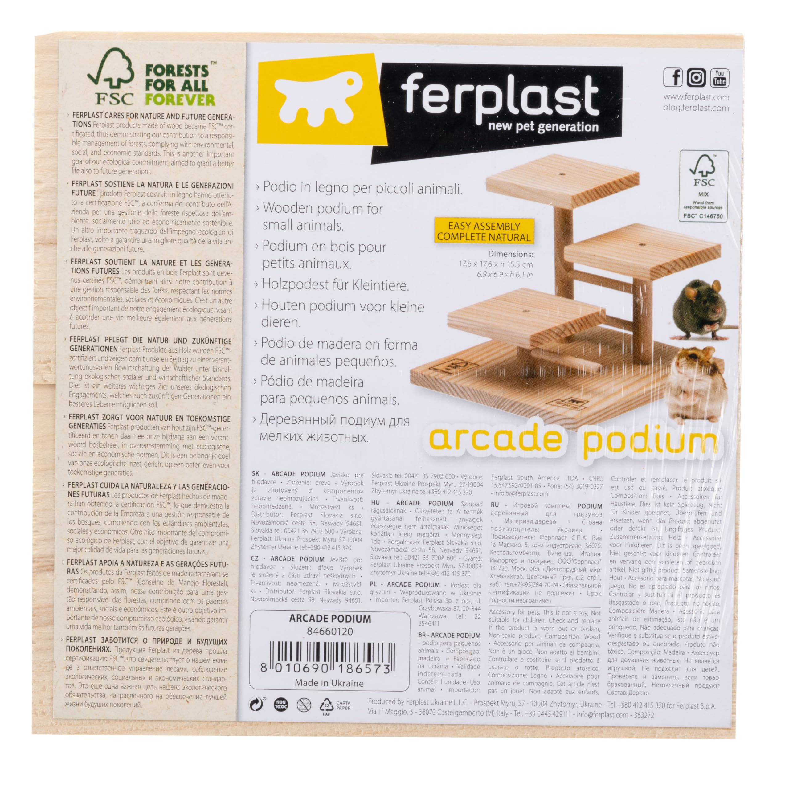 ferplast-arcade-podium-jouet-plateforme-d-escalade-hamster-souris-17-6-cm-bois image 5