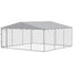 pawhut-chenil-ext-rieur-13-x-13-x-6-5-ft-avec-toit-tanche-et-double-verrou-argen image 2