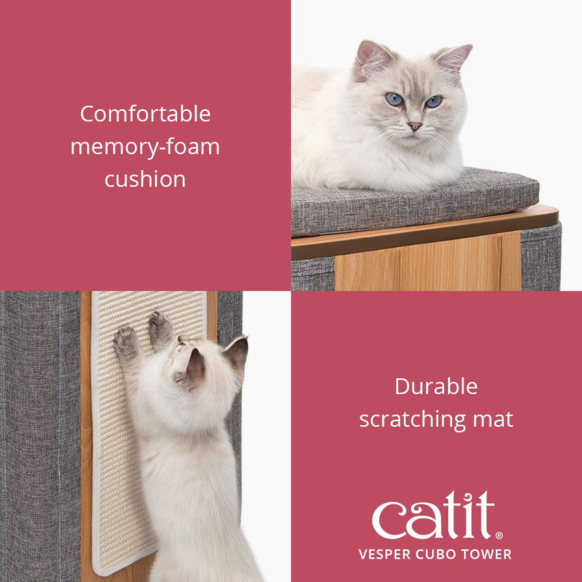 catit-vesper-cubo-tower-arbre-chat-pierre-3-niveaux-m-moire-de-forme image 4