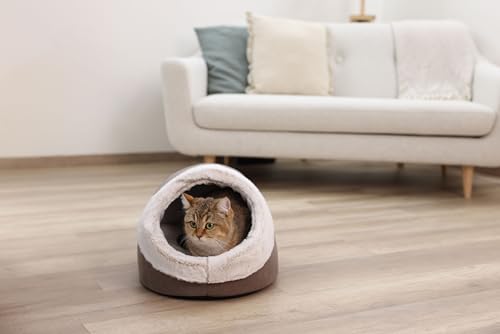 kerbl-pet-niche-chat-jana-cappuccino-45x37x30-cm-grotte-peluche image 8