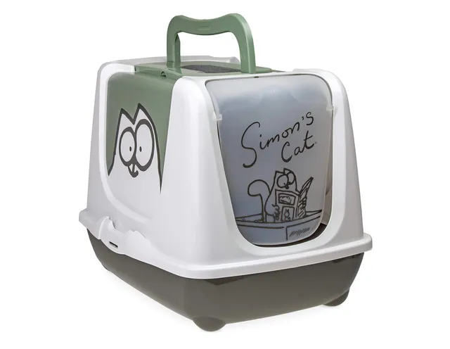 karlie-simon-s-cat-bac-liti-re-ferm-pour-chat-vert-l-50-x-l-37-x-h-39-cm image 1