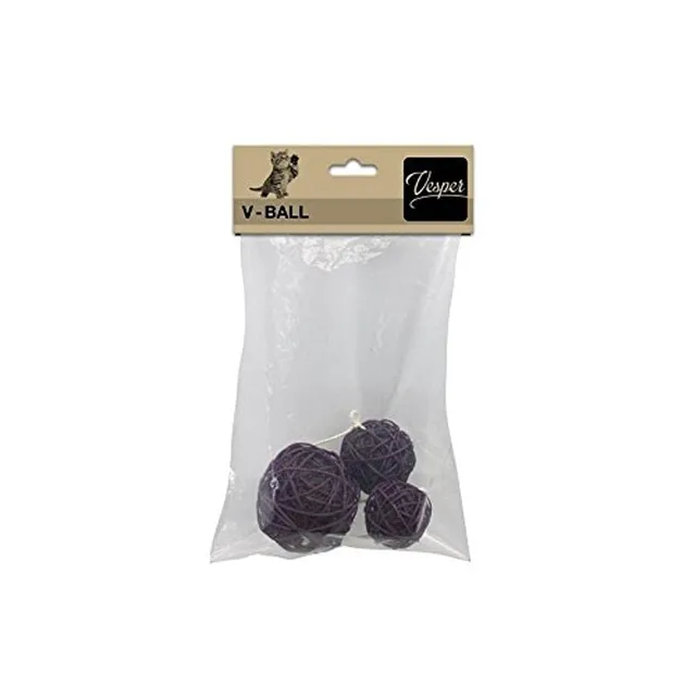 catit-vesper-rotin-lot-de-3-boules-de-fil-marron-5-6-8-cm image 1