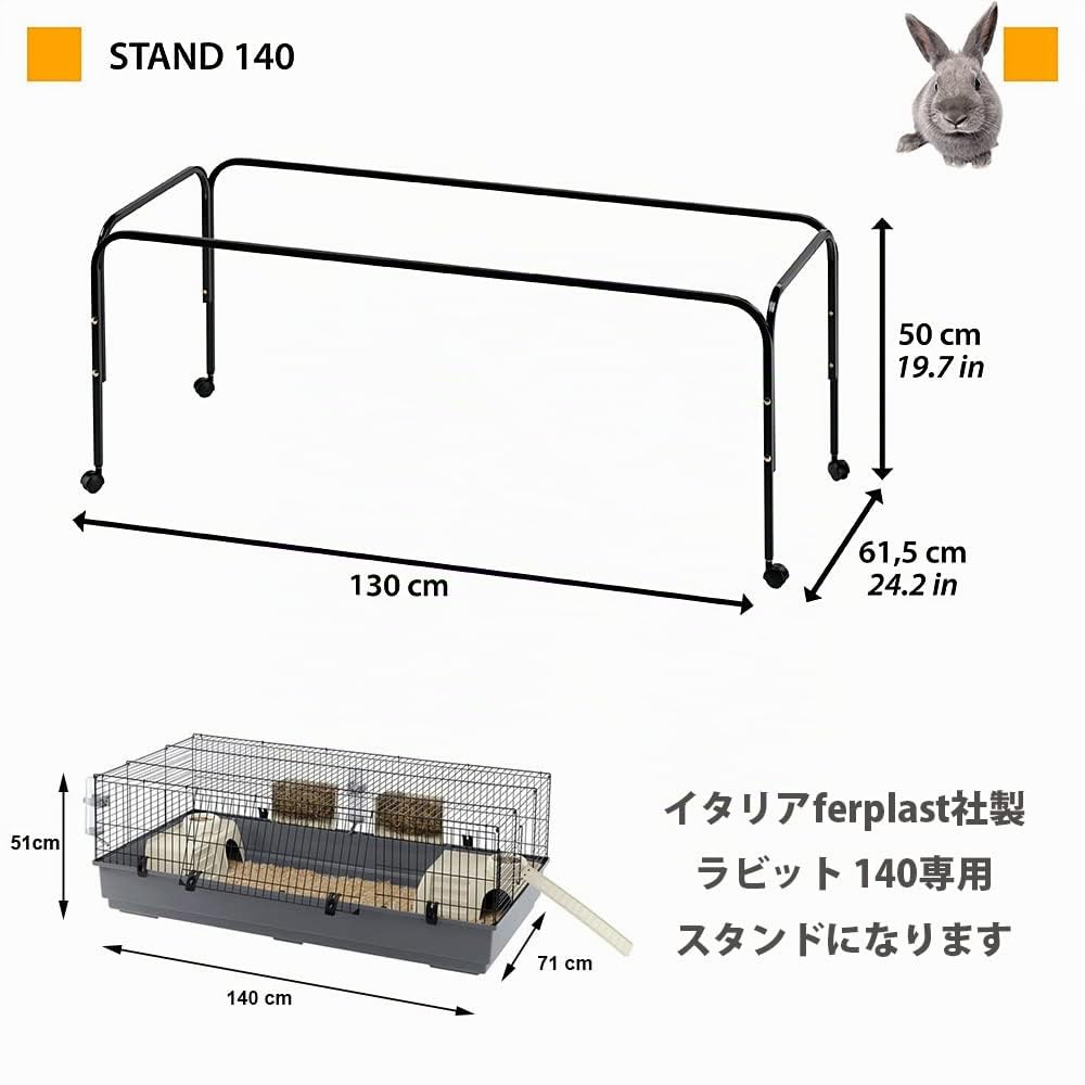 ferplast-stand-rabbit-140-black-support-roulettes-pour-cage-lapin image 3