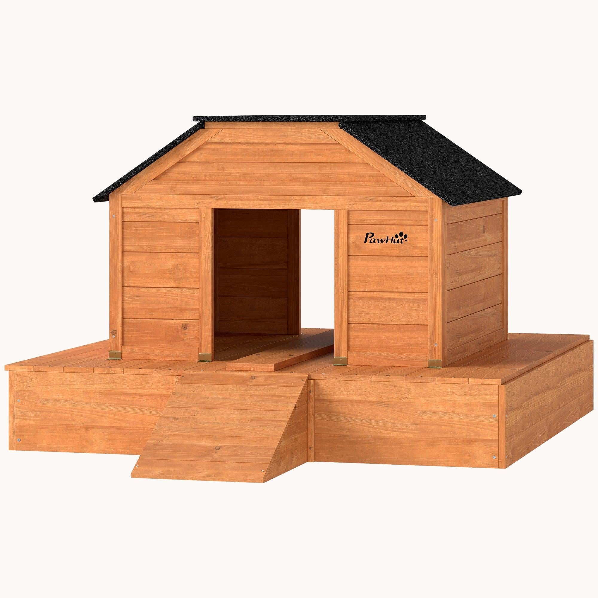 pawhut-maison-flottante-pour-canards-toit-asphalte-waterproof-orange-1-2-canards image 2