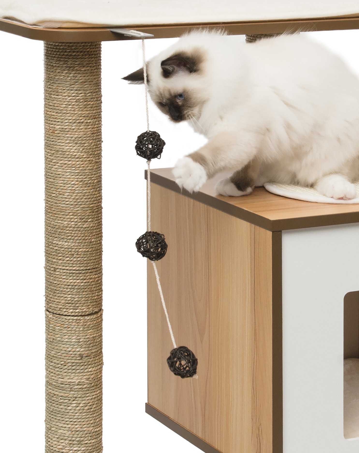 catit-vesper-base-52042-arbre-chat-cube-noyer-avec-griffoirs image 3
