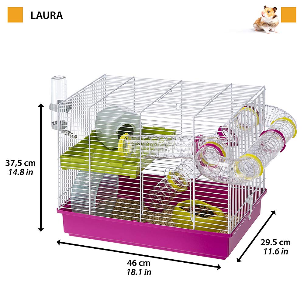 ferplast-laura-cage-hamster-souris-blanche-46-x-29-5-x-37-5-cm-avec-accessoires image 2