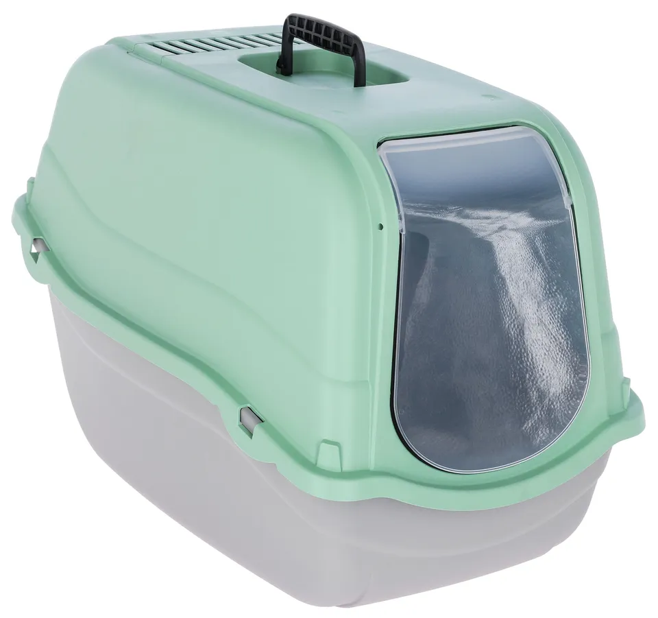 kerbl-pet-minka-maison-de-toilette-pour-chat-gris-clair-menthe-57-x-39-x-41-cm image 1