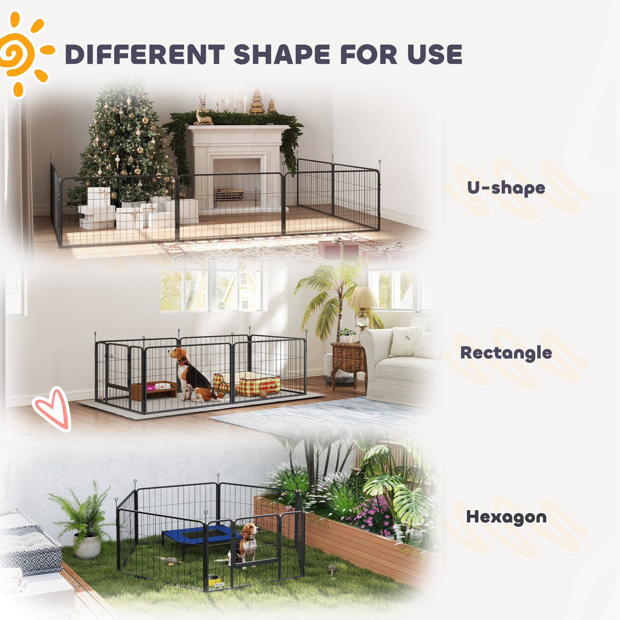 pawhut-parc-de-mise-bas-modulable-avec-housse-et-tapis-pour-chiens-petits-et-moy image 7