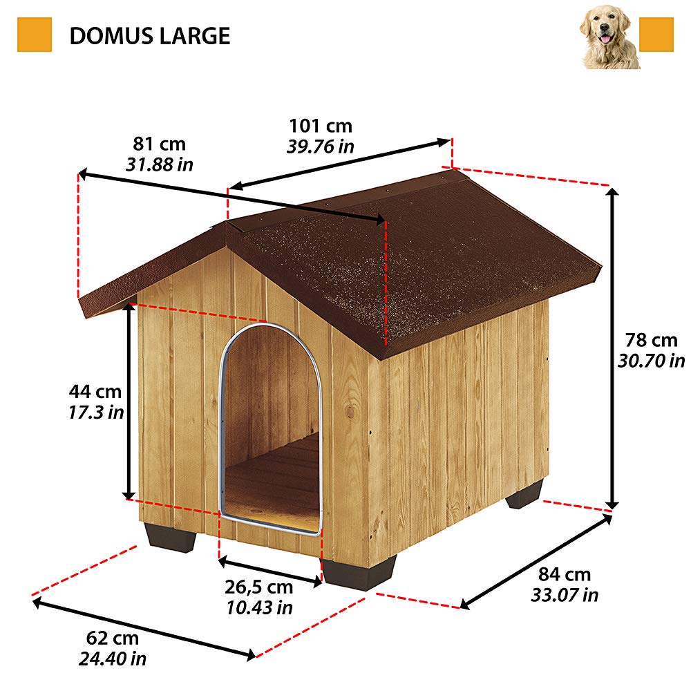 ferplast-domus-large-niche-d-ext-rieur-en-bois-fsc-pour-chien-avec-porte-alumini image 2