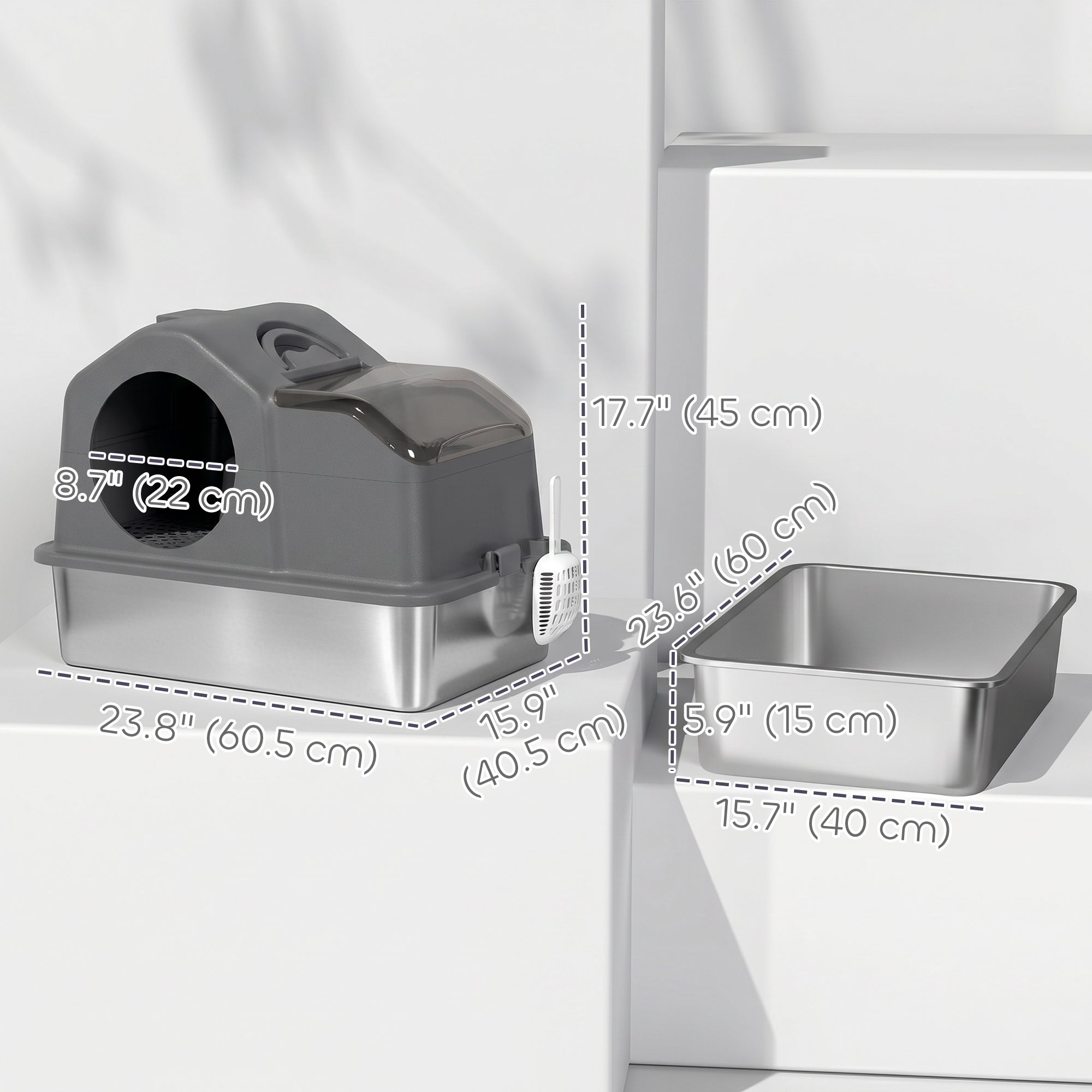 pawhut-bac-liti-re-chat-ferm-inox-xl-gris-fonc image 5