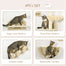 pawhut-tag-res-murales-pour-chat-4-pi-ces-avec-hamac-perchoirs-et-griffoir-beige image 7